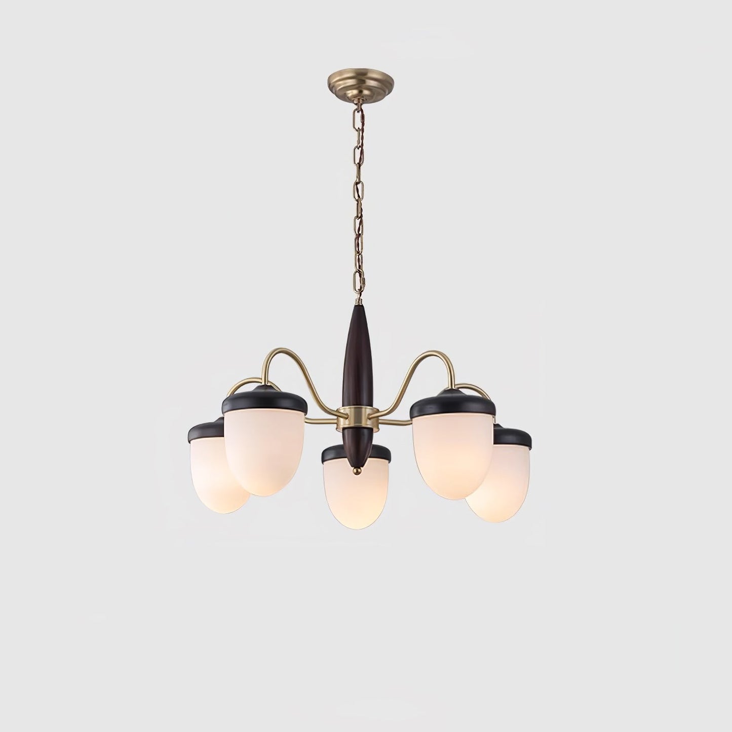 Elegant Hazelnut Branch Chandelier - Adjustable Height, Warm LED Light