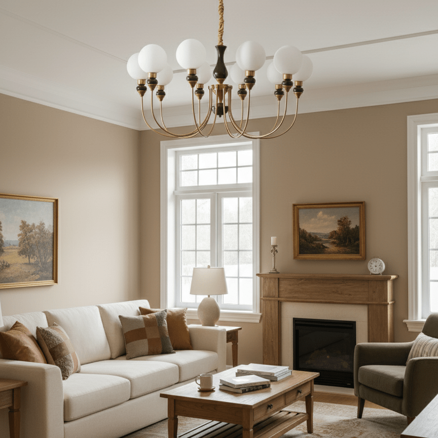 Helena Curve Chandelier - Elegant Design with Adjustable Height & LED