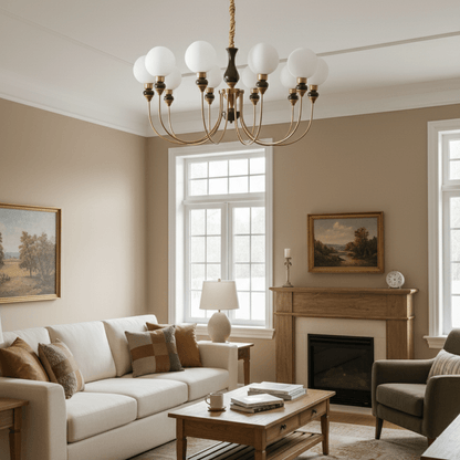 Helena Curve Chandelier - Elegant Design with Adjustable Height & LED