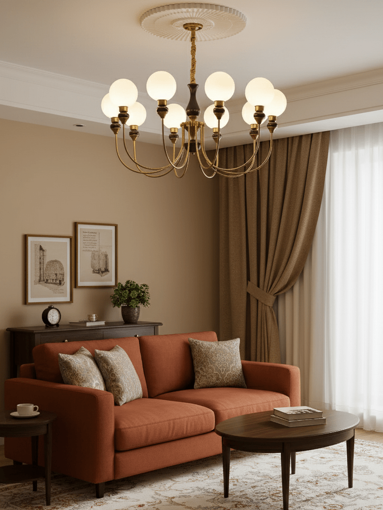 Helena Curve Chandelier - Elegant Design with Adjustable Height & LED