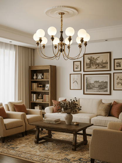 Helena Curve Chandelier - Elegant Design with Adjustable Height & LED