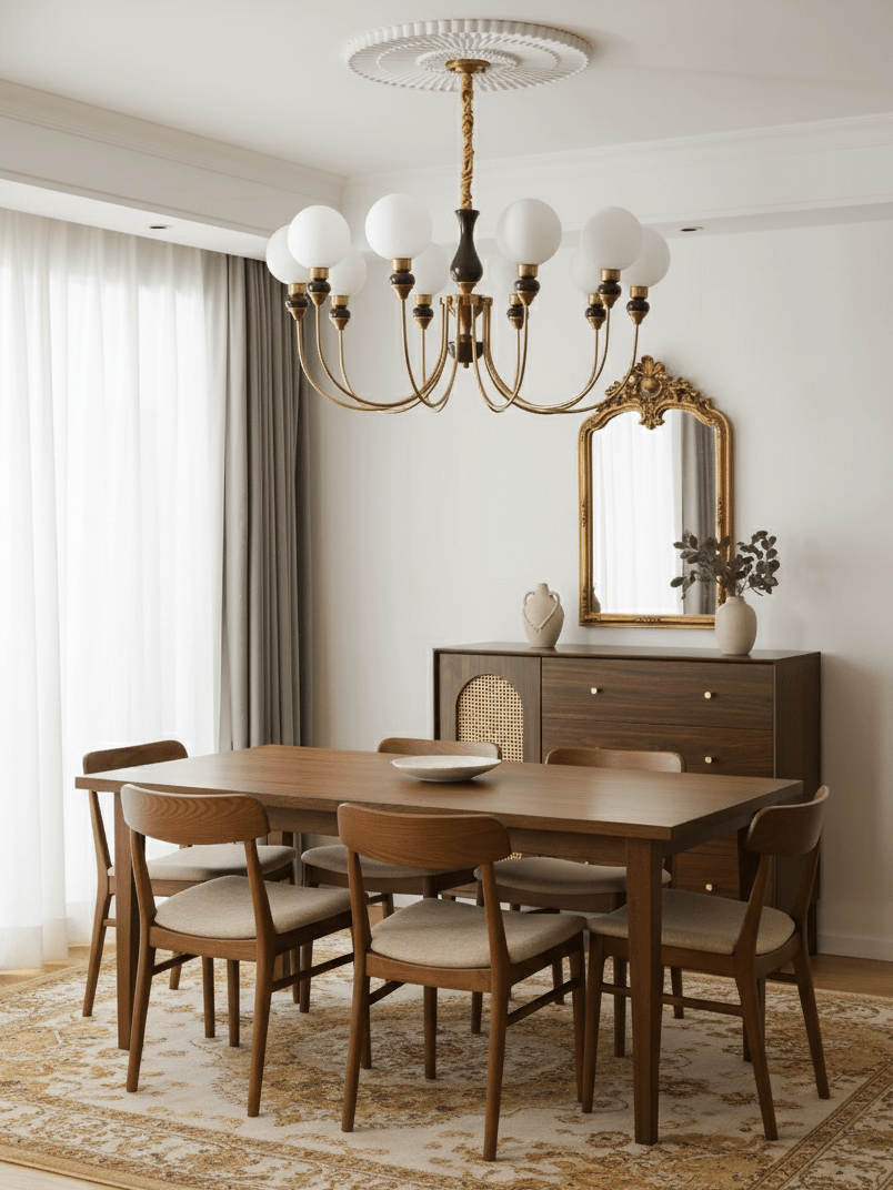 Helena Curve Chandelier - Elegant Design with Adjustable Height & LED