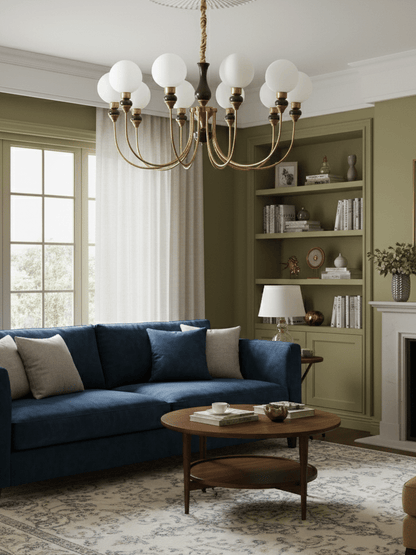 Helena Curve Chandelier - Elegant Design with Adjustable Height & LED