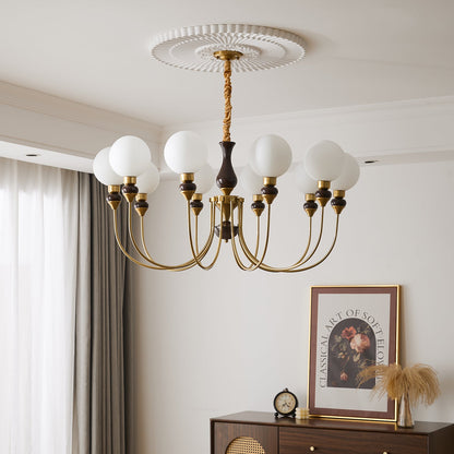 Helena Curve Chandelier - Elegant Design with Adjustable Height & LED