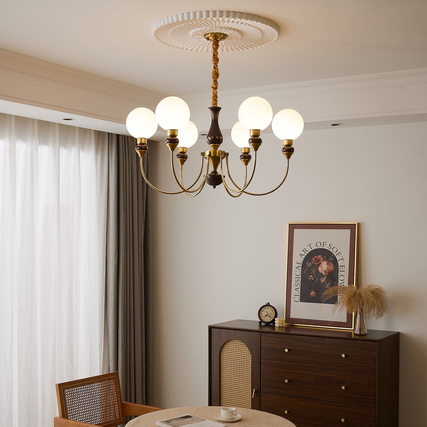 Helena Curve Chandelier - Elegant Design with Adjustable Height & LED