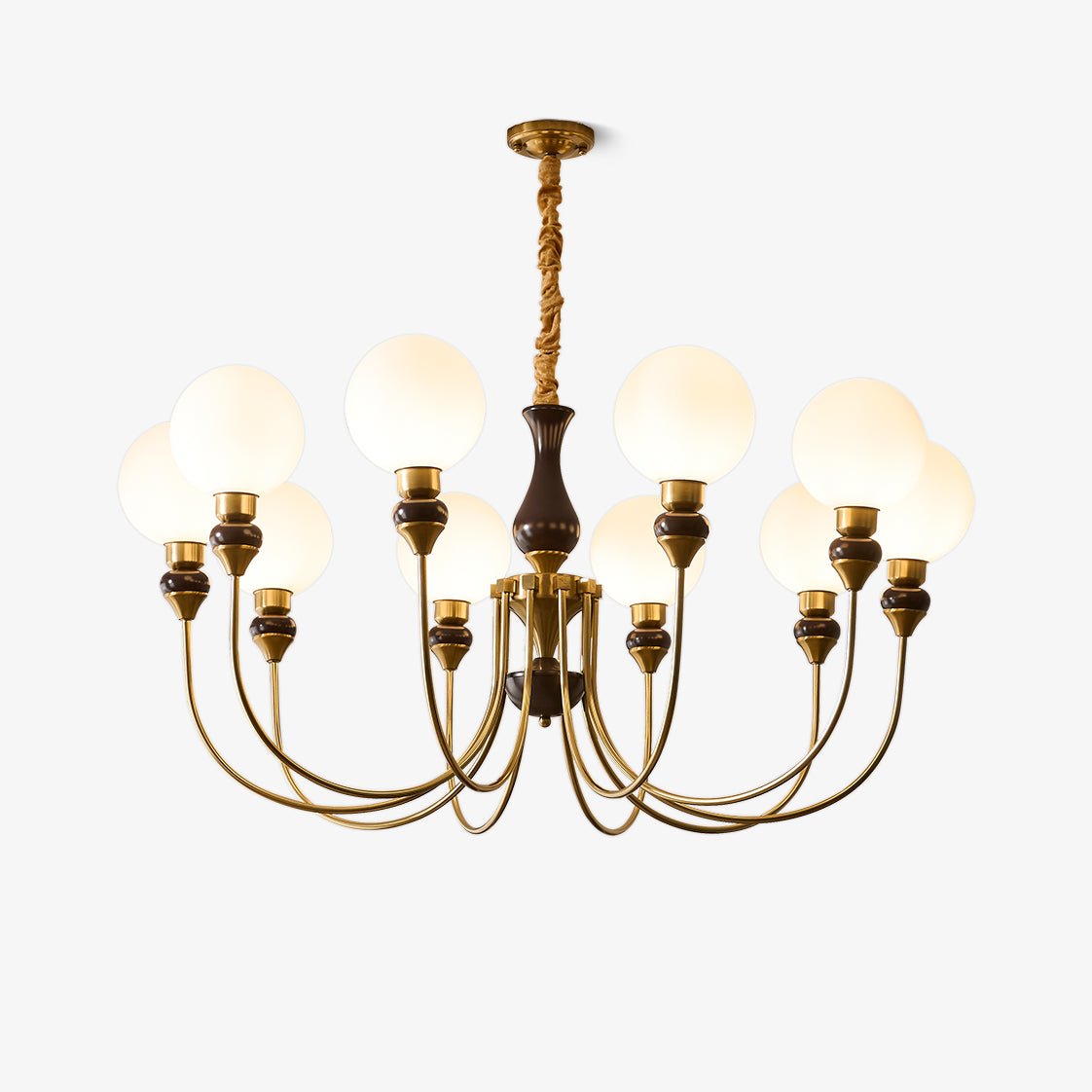 Helena Curve Chandelier - Elegant Design with Adjustable Height & LED