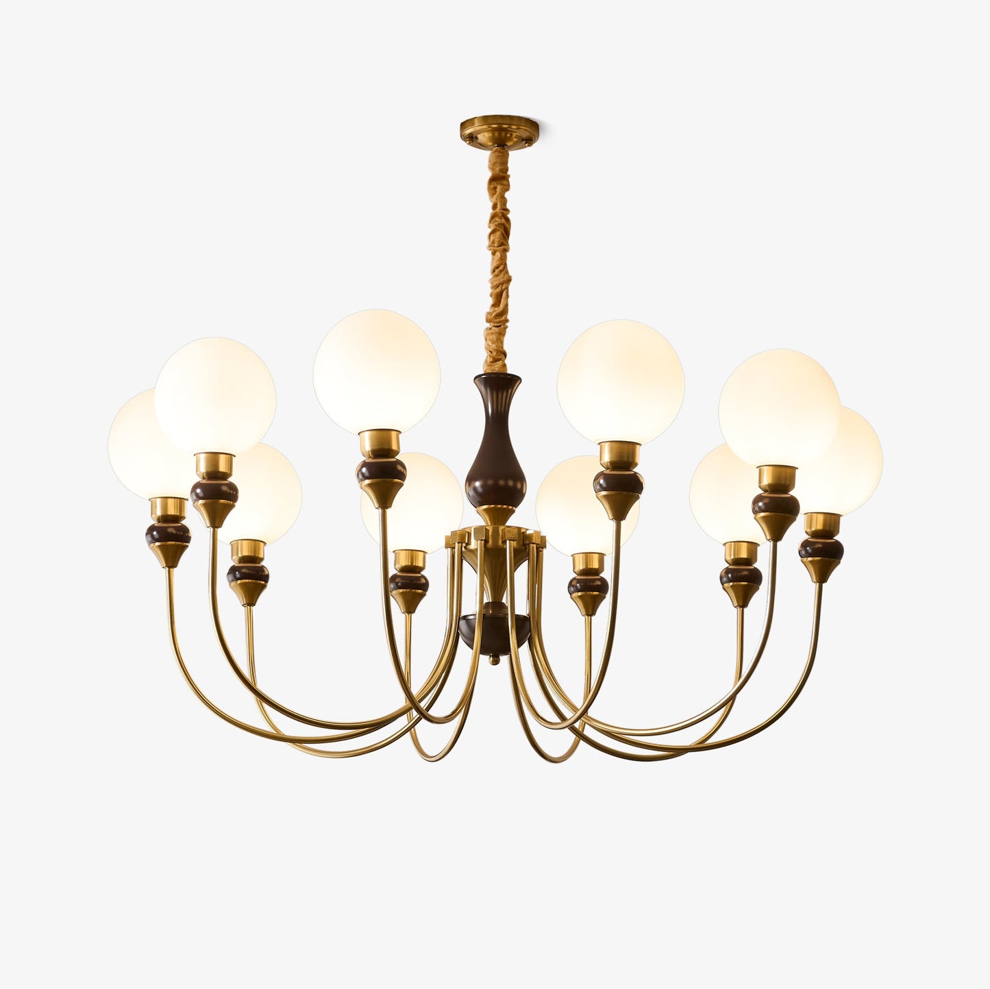Helena Curve Chandelier - Elegant Design with Adjustable Height & LED