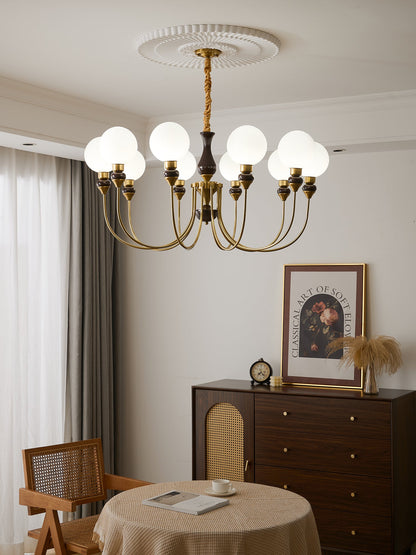 Helena Curve Chandelier - Elegant Design with Adjustable Height & LED
