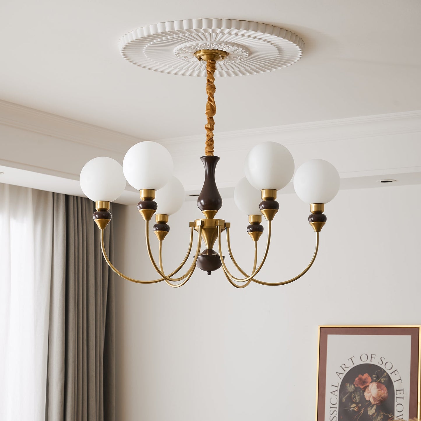 Helena Curve Chandelier - Elegant Design with Adjustable Height & LED