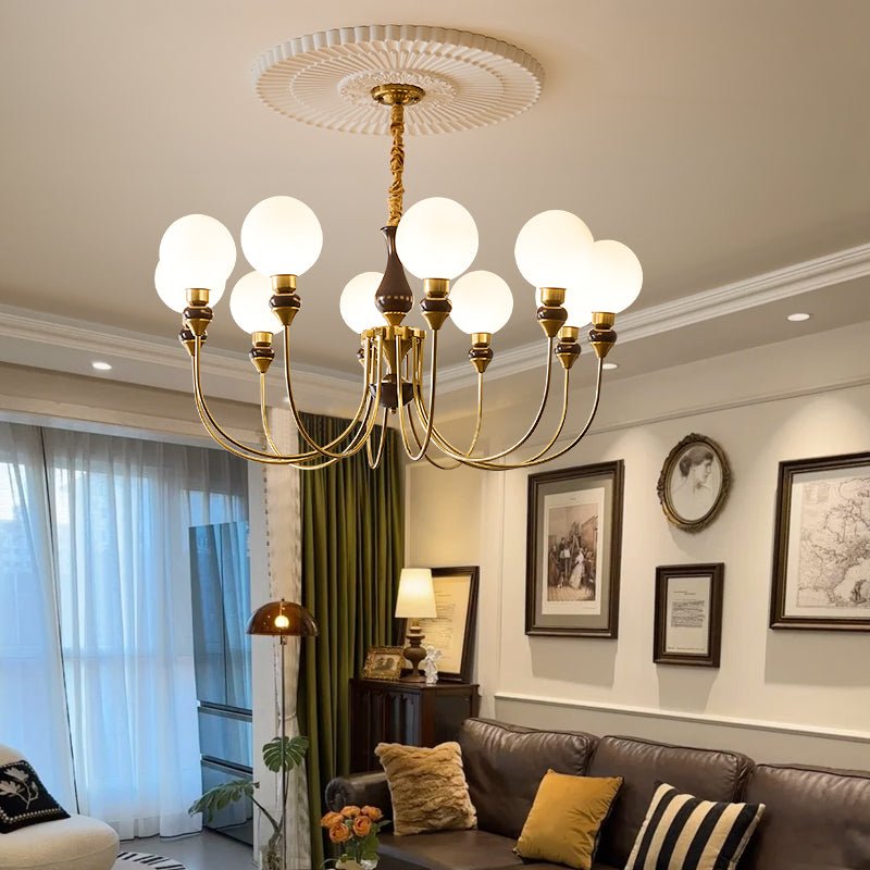 Helena Curve Chandelier - Elegant Design with Adjustable Height & LED