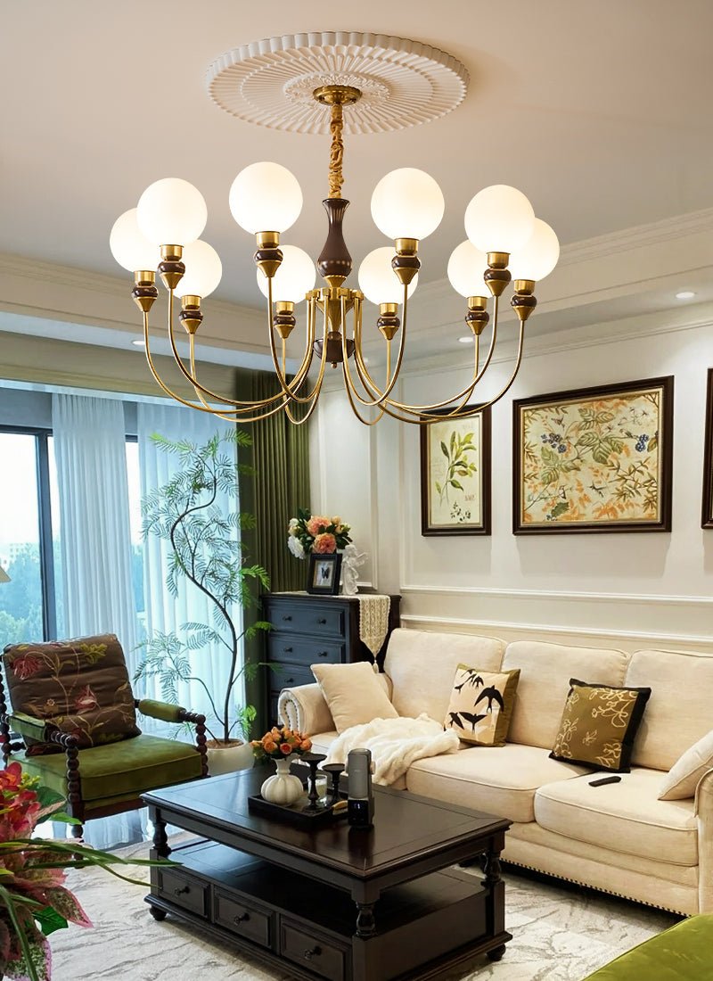 Helena Curve Chandelier - Elegant Design with Adjustable Height & LED