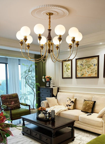 Helena Curve Chandelier - Elegant Design with Adjustable Height & LED