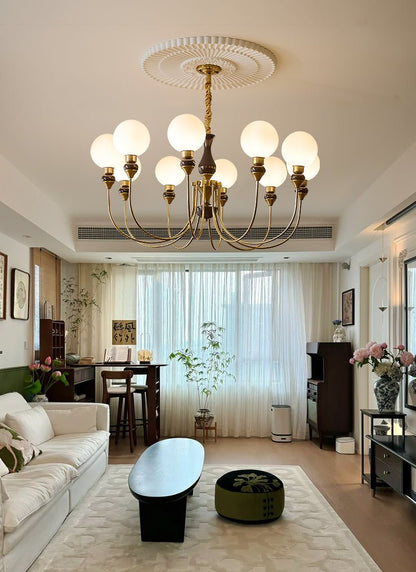 Helena Curve Chandelier - Elegant Design with Adjustable Height & LED