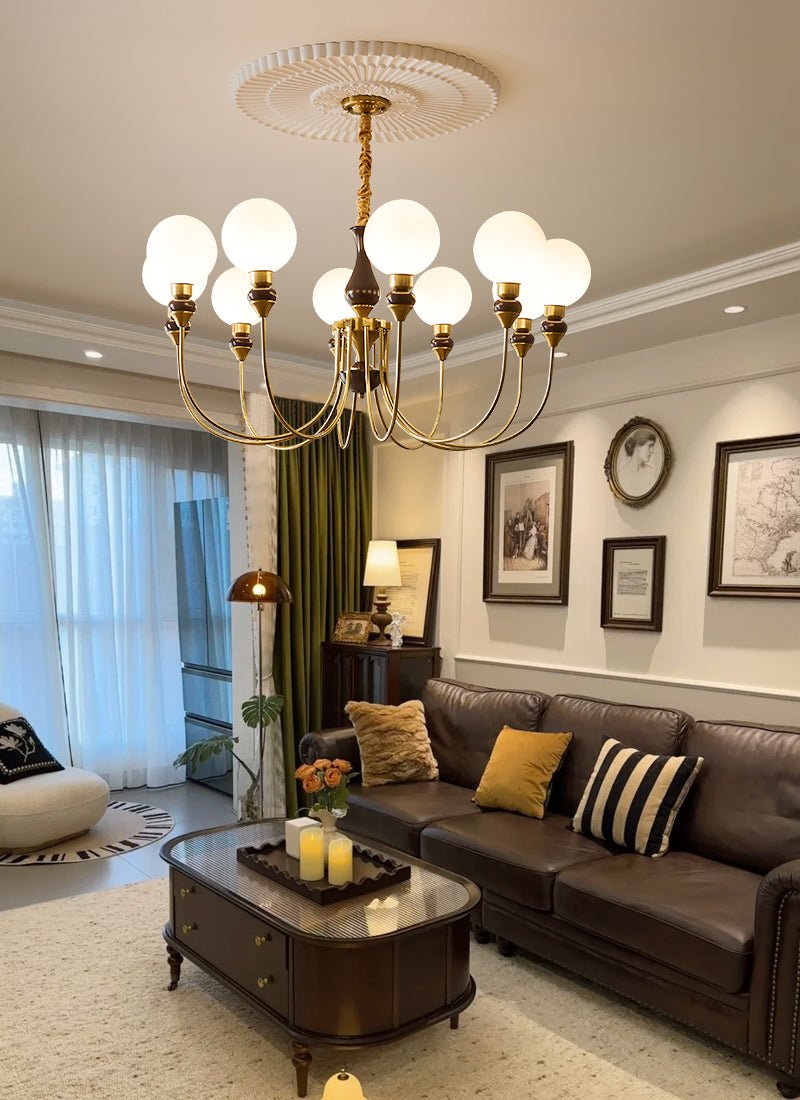Helena Curve Chandelier - Elegant Design with Adjustable Height & LED