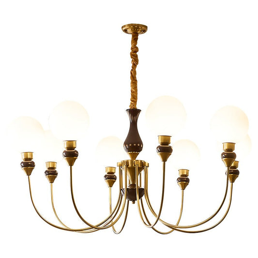 Helena Curve Chandelier - Elegant Design with Adjustable Height & LED