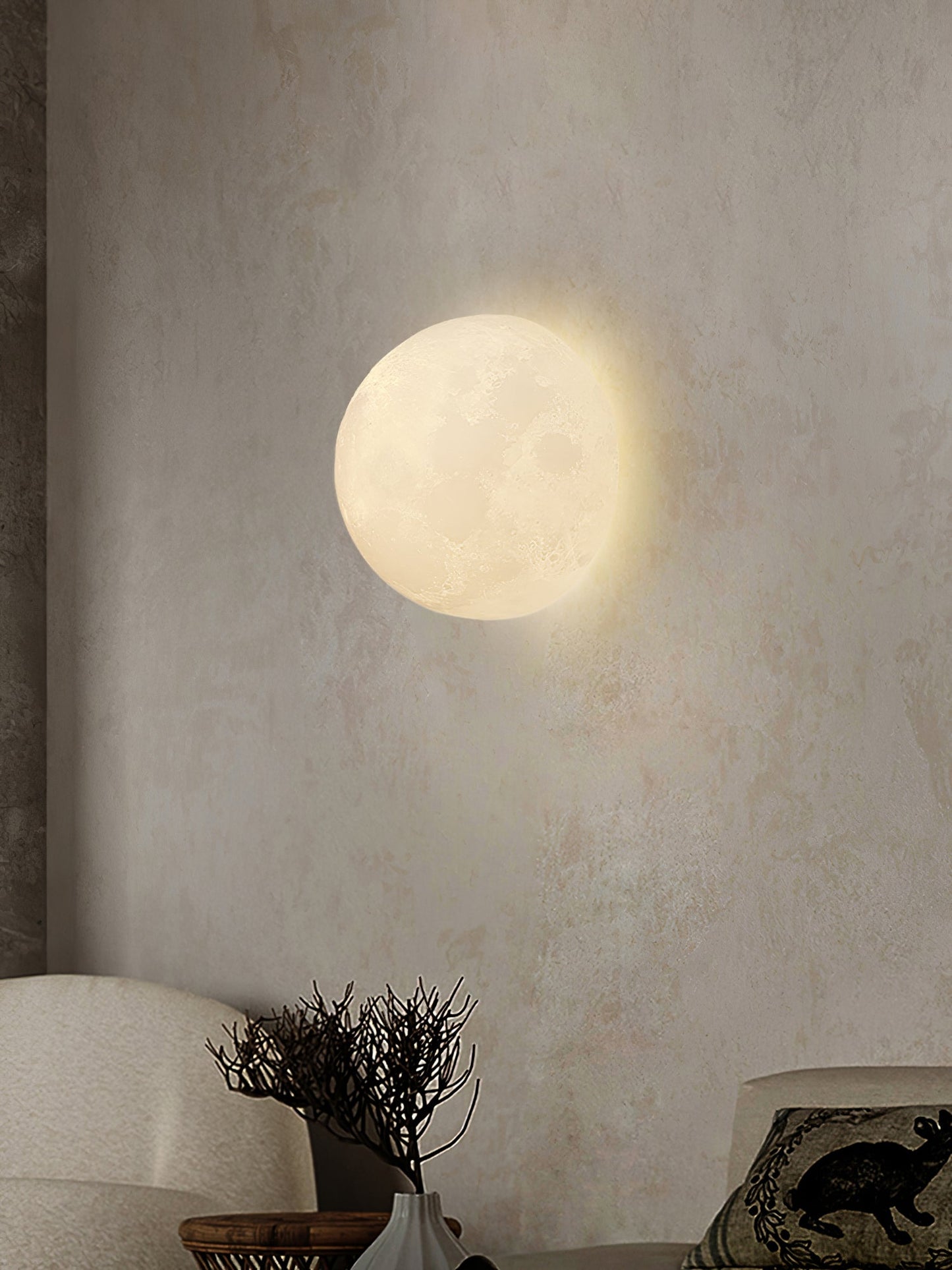 3D Moon Wall Lamp - Adjustable Brightness & Remote Control
