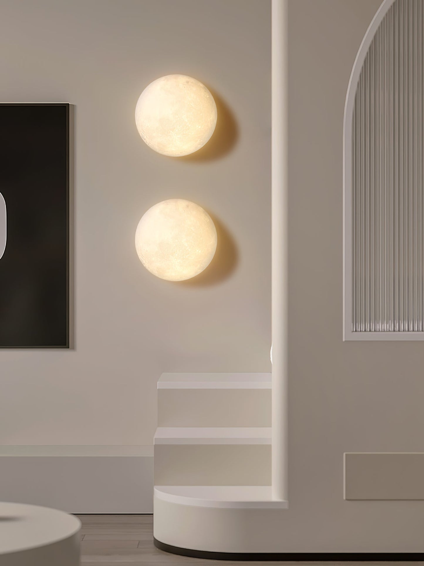 3D Moon Wall Lamp - Adjustable Brightness & Remote Control