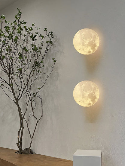 3D Moon Wall Lamp - Adjustable Brightness & Remote Control