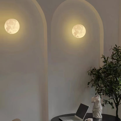 3D Moon Wall Lamp - Adjustable Brightness & Remote Control