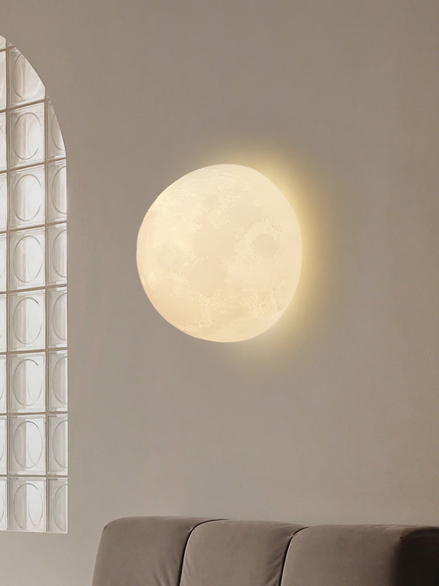 3D Moon Wall Lamp - Adjustable Brightness & Remote Control
