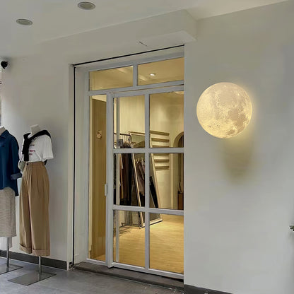 3D Moon Wall Lamp - Adjustable Brightness & Remote Control