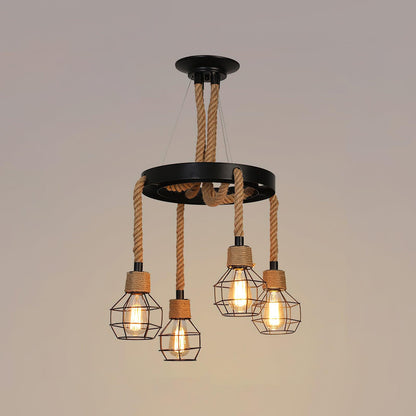 Hemp Rope Industrial Starfall Chandelier Position 29
