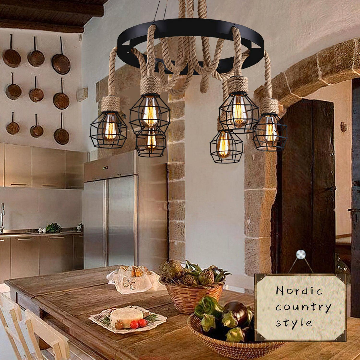 Hemp Rope Industrial Starfall Chandelier Position 13