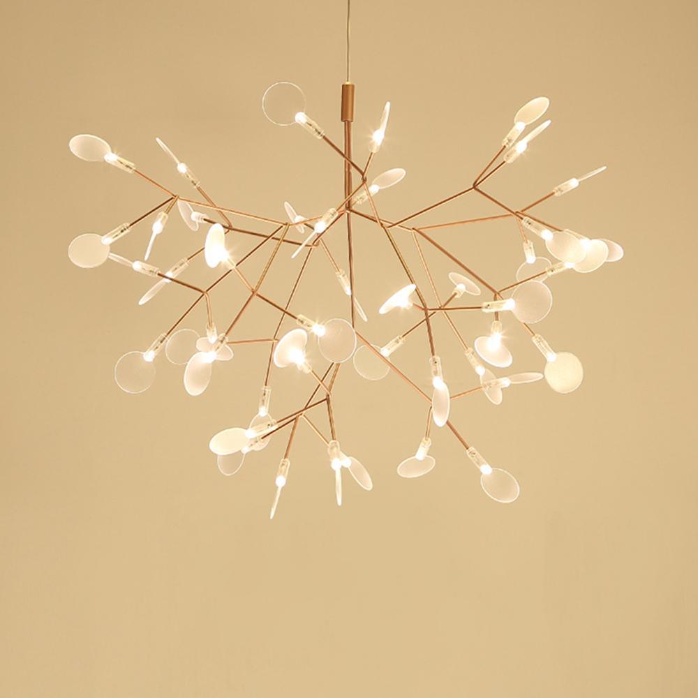 Rose Gold Firefly LED Chandelier - Dimmable, Energy-Efficient Lighting