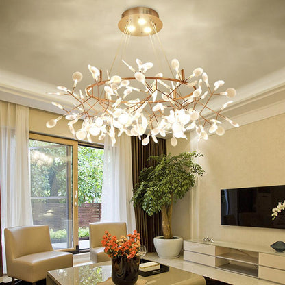 Rose Gold Firefly LED Chandelier - Dimmable, Energy-Efficient Lighting