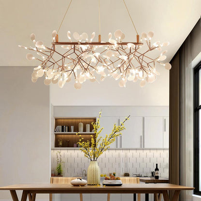 Rose Gold Firefly LED Chandelier - Dimmable, Energy-Efficient Lighting