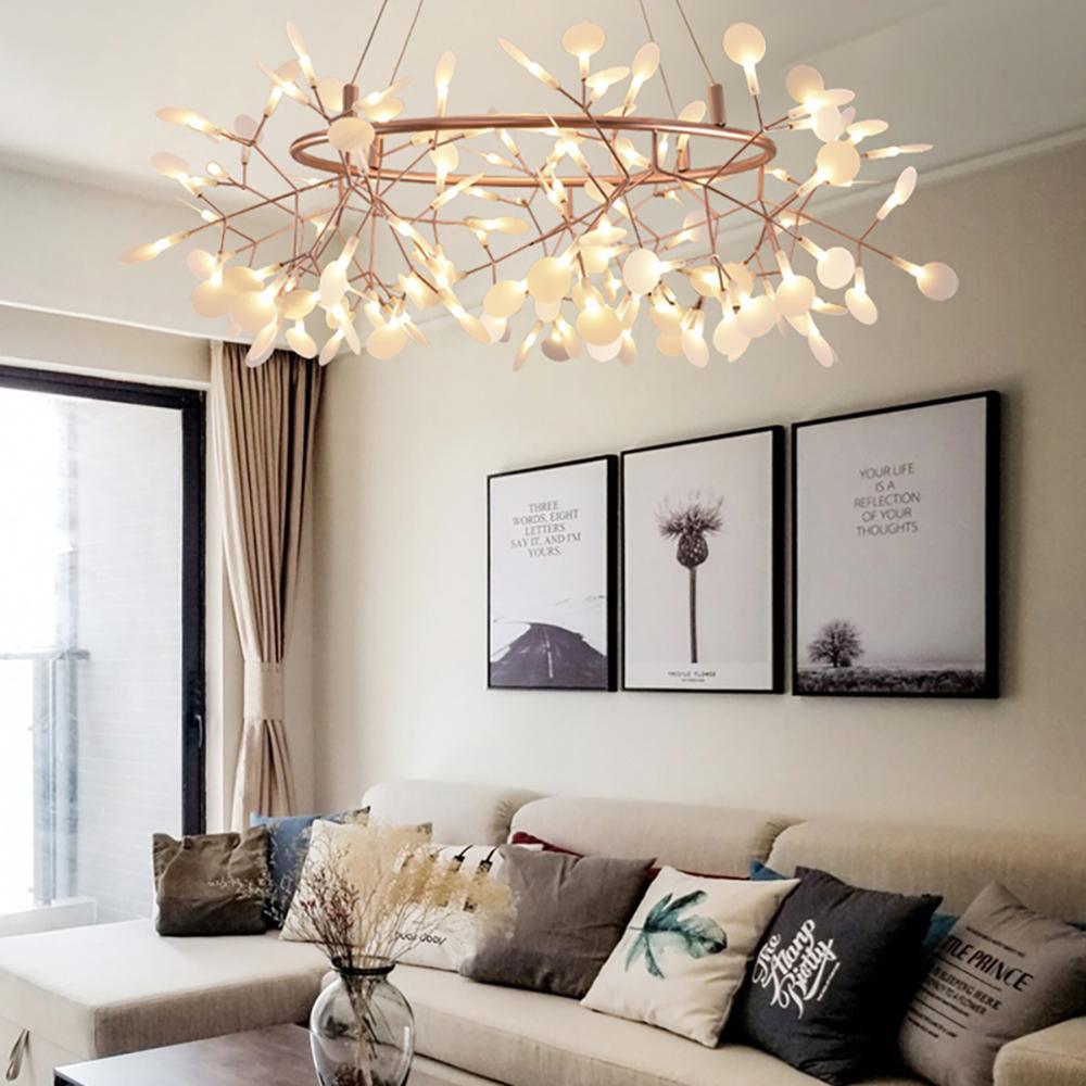 Rose Gold Firefly LED Chandelier - Dimmable, Energy-Efficient Lighting