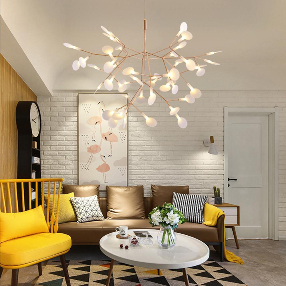 Rose Gold Firefly LED Chandelier - Dimmable, Energy-Efficient Lighting