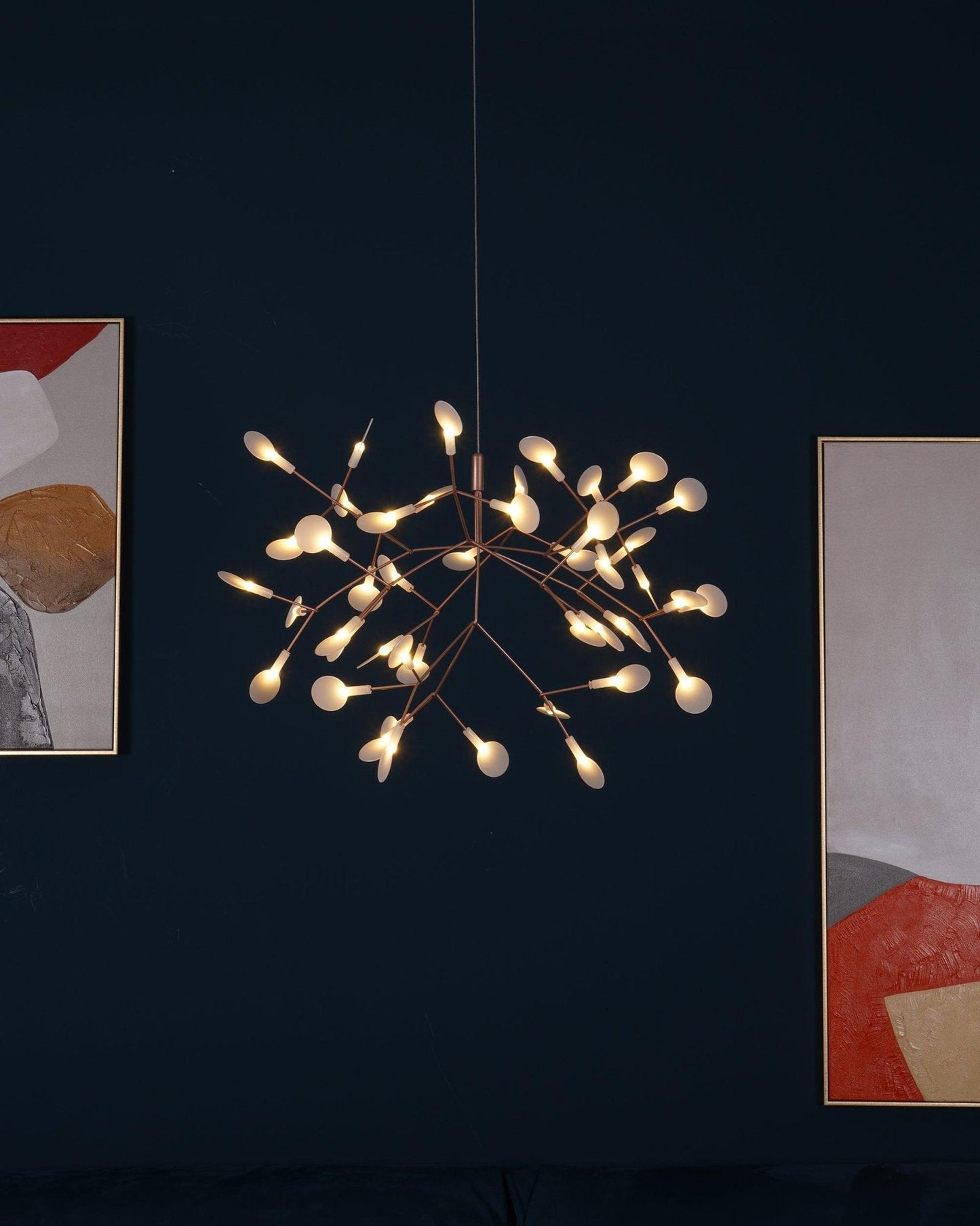 Rose Gold Firefly LED Chandelier - Dimmable, Energy-Efficient Lighting