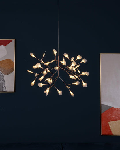 Rose Gold Firefly LED Chandelier - Dimmable, Energy-Efficient Lighting