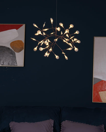 Rose Gold Firefly LED Chandelier - Dimmable, Energy-Efficient Lighting