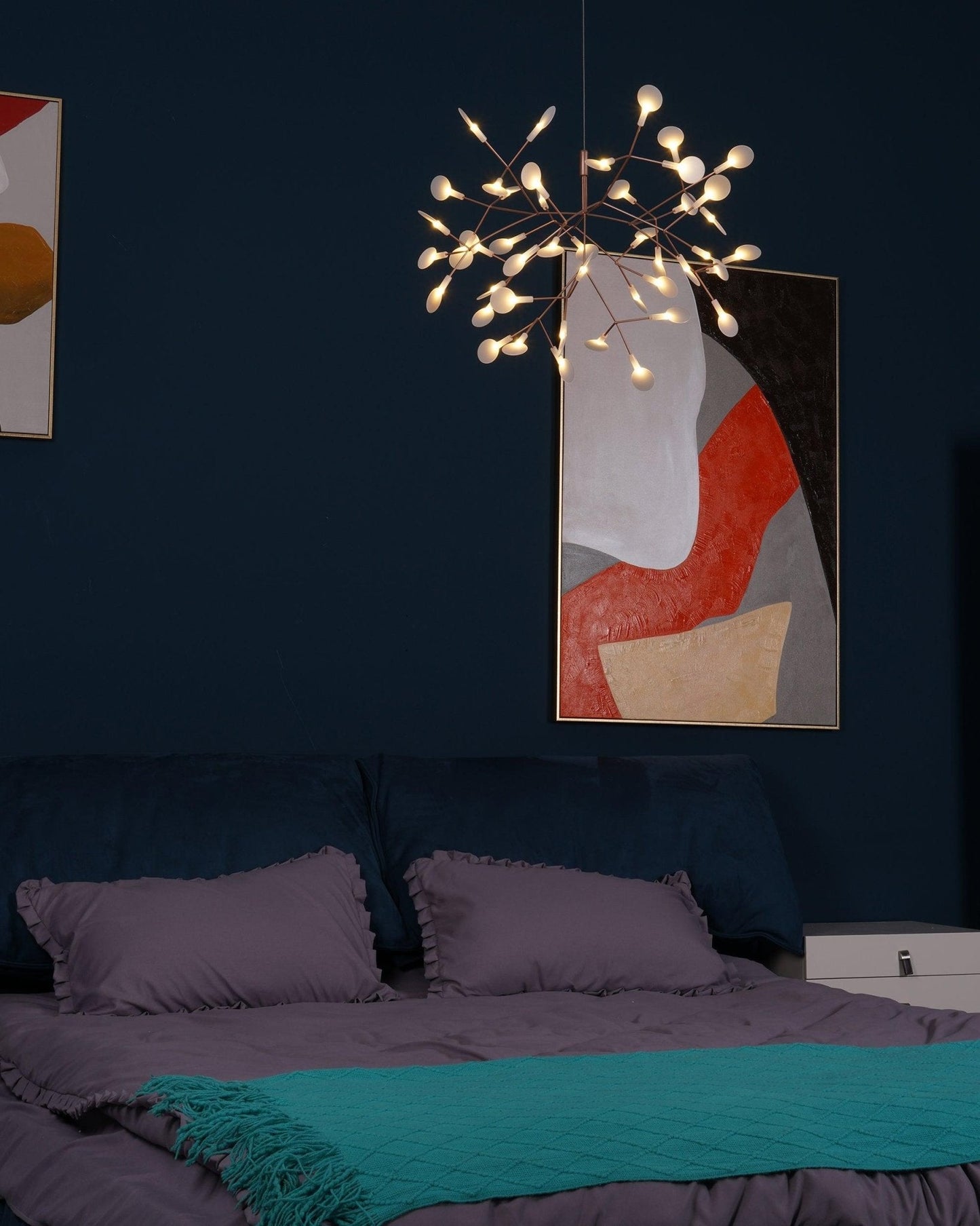 Rose Gold Firefly LED Chandelier - Dimmable, Energy-Efficient Lighting