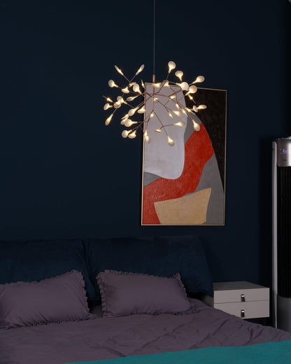 Rose Gold Firefly LED Chandelier - Dimmable, Energy-Efficient Lighting