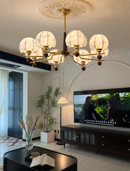 Heritage Bloom Chandelier - Elegant Design with Adjustable Height & LE