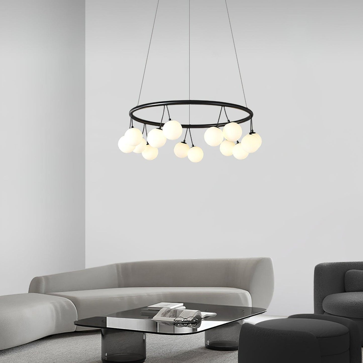 Heronia Chandelier - Elegant Crystal Design with Adjustable Height