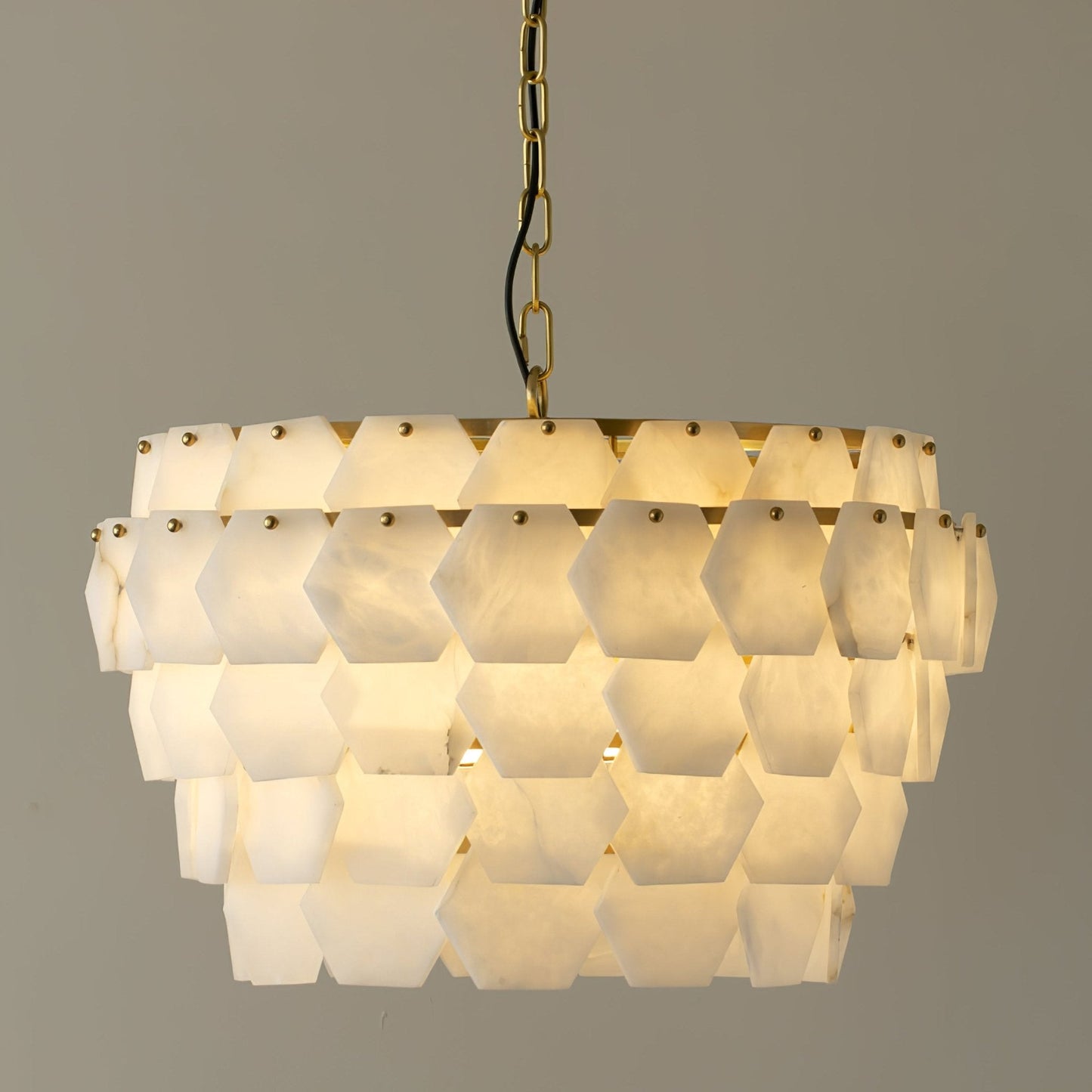 Hexa Cloud Alabaster Pendant Light - Modern Design, Adjustable Height