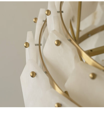 Hexa Cloud Alabaster Pendant Light - Modern Design, Adjustable Height