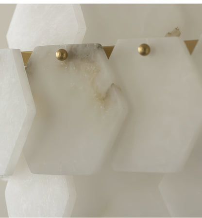 Hexa Cloud Alabaster Pendant Light - Modern Design, Adjustable Height
