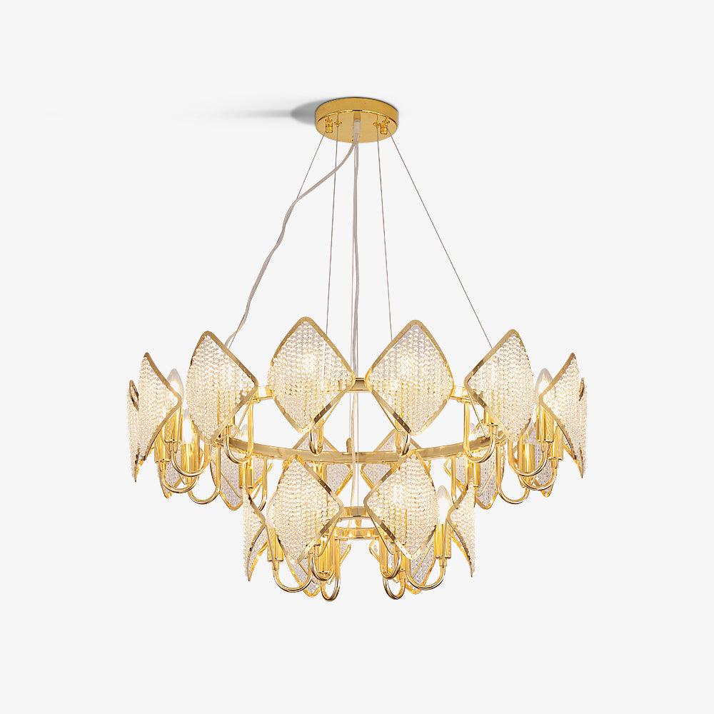 Elegant Holly Chandelier - Crystal Accents & Adjustable Height
