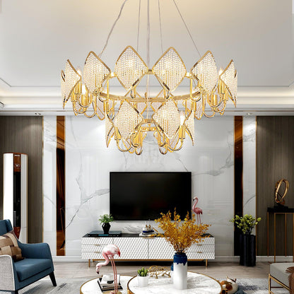 Elegant Holly Chandelier - Crystal Accents & Adjustable Height