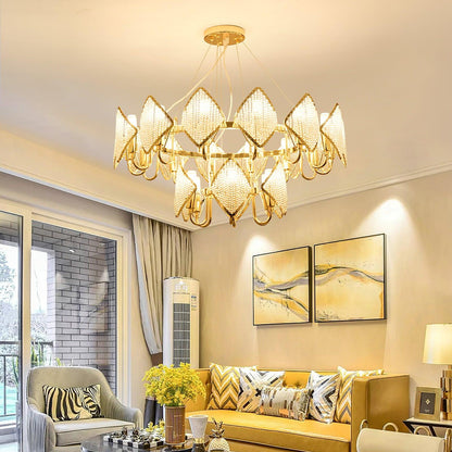 Elegant Holly Chandelier - Crystal Accents & Adjustable Height