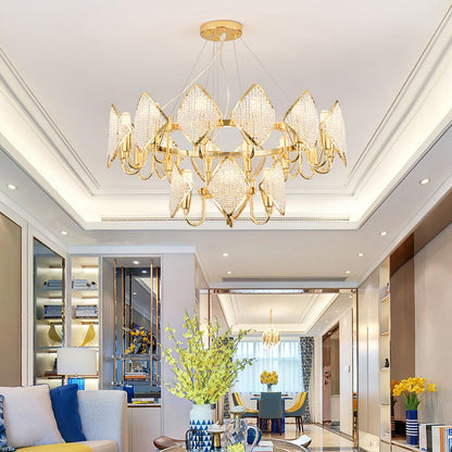 Elegant Holly Chandelier - Crystal Accents & Adjustable Height