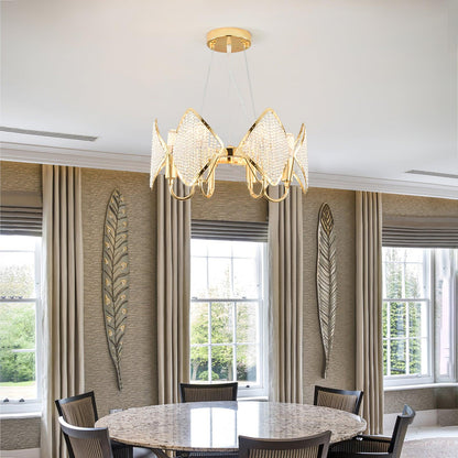 Elegant Holly Chandelier - Crystal Accents & Adjustable Height