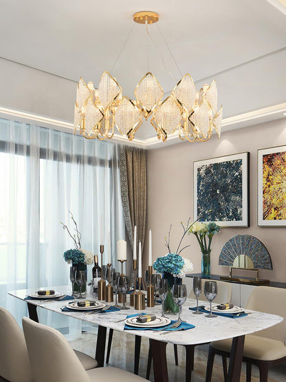 Elegant Holly Chandelier - Crystal Accents & Adjustable Height