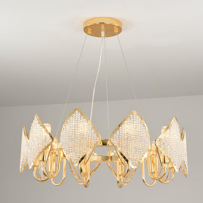 Elegant Holly Chandelier - Crystal Accents & Adjustable Height