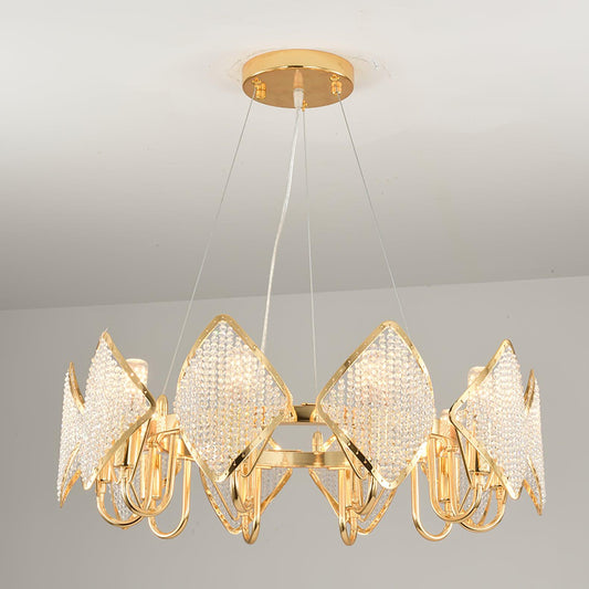 Elegant Holly Chandelier - Crystal Accents & Adjustable Height